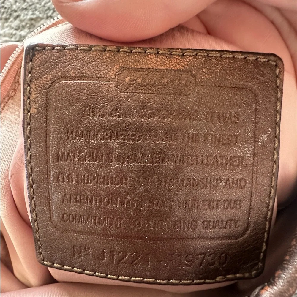 Coach F19730 signature monogram crossbody bag in chocolate‎ brown